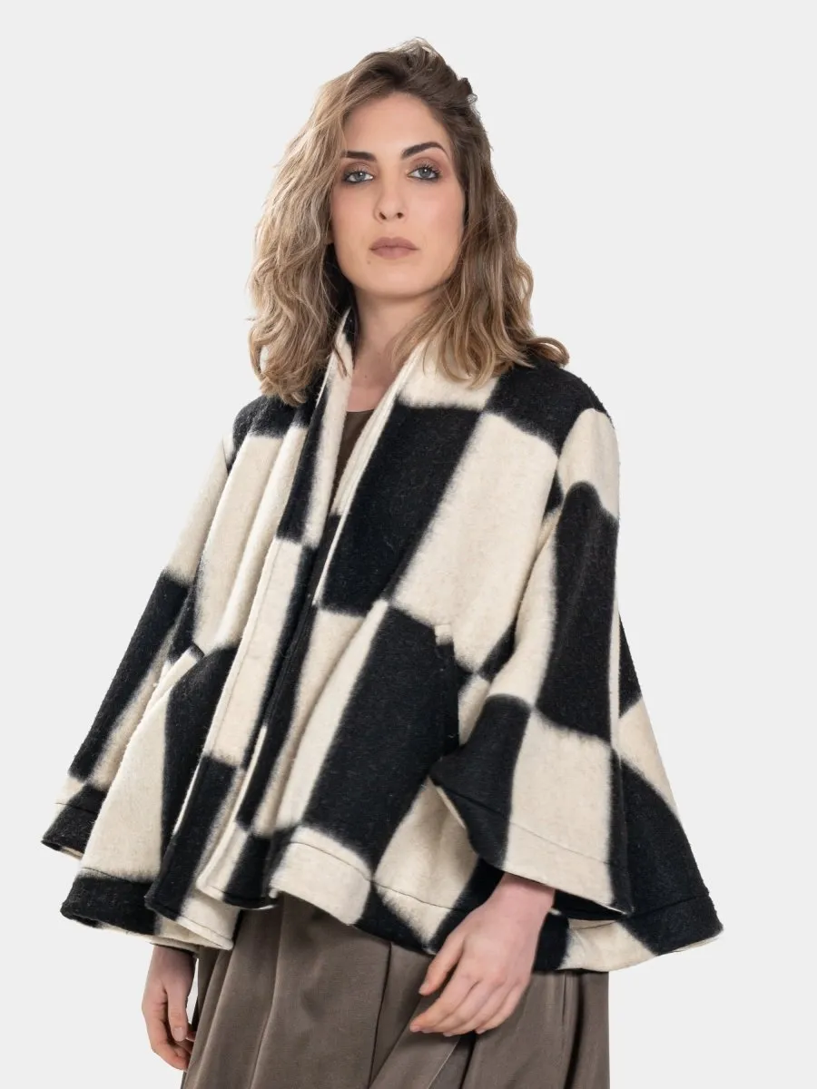 Printed Flared Crop Coat