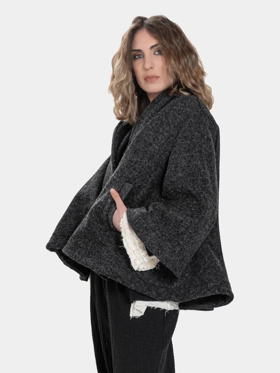 Printed Flared Crop Coat