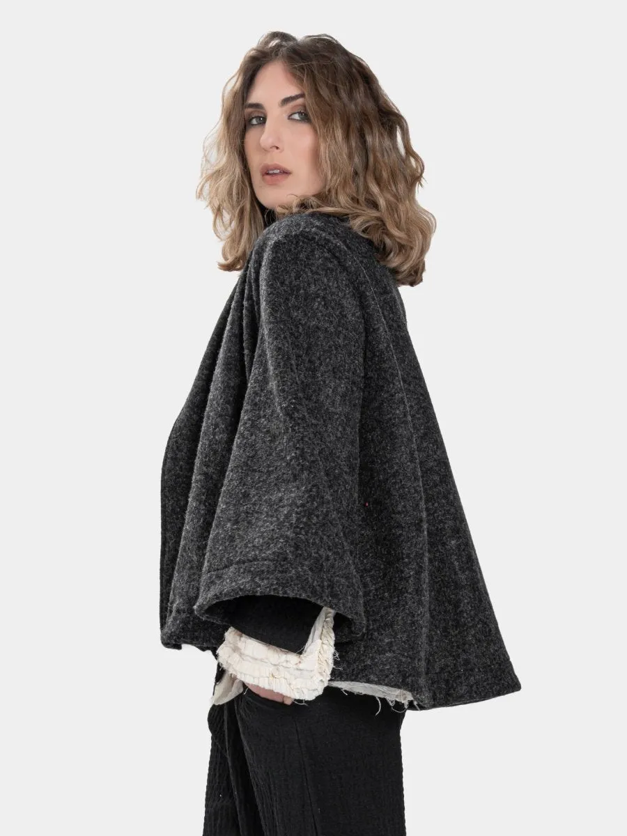 Printed Flared Crop Coat
