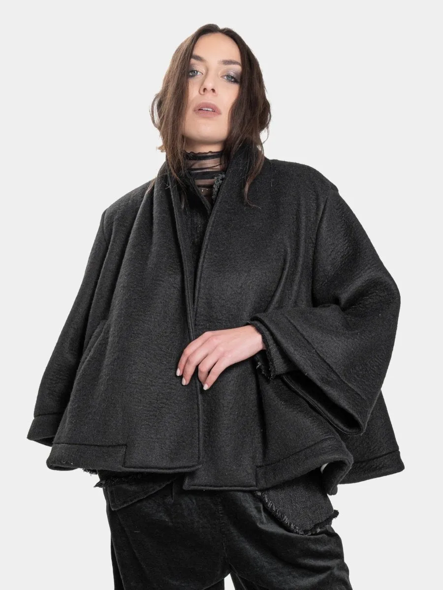 Printed Flared Crop Coat