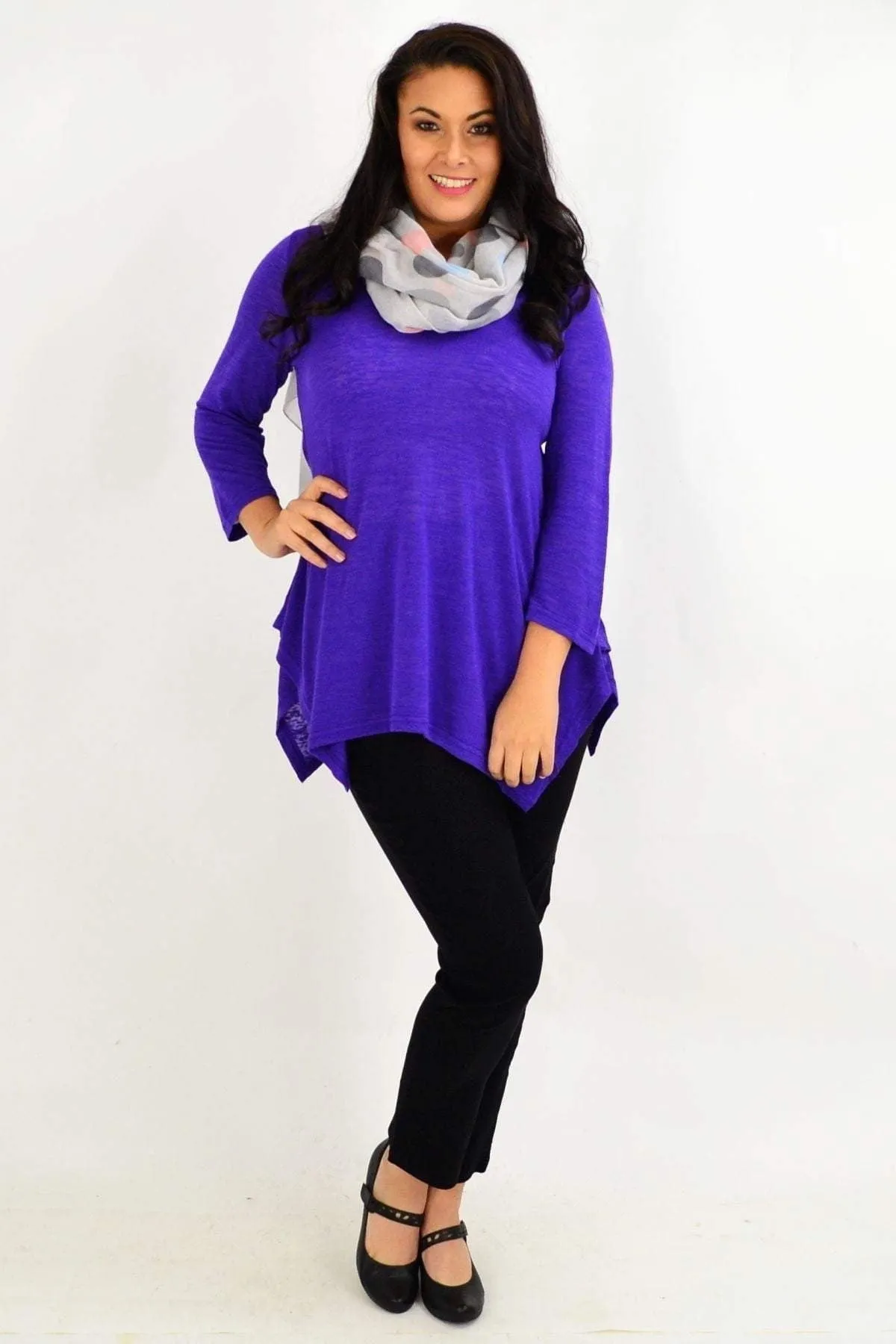 Purple Vee Tunic Top