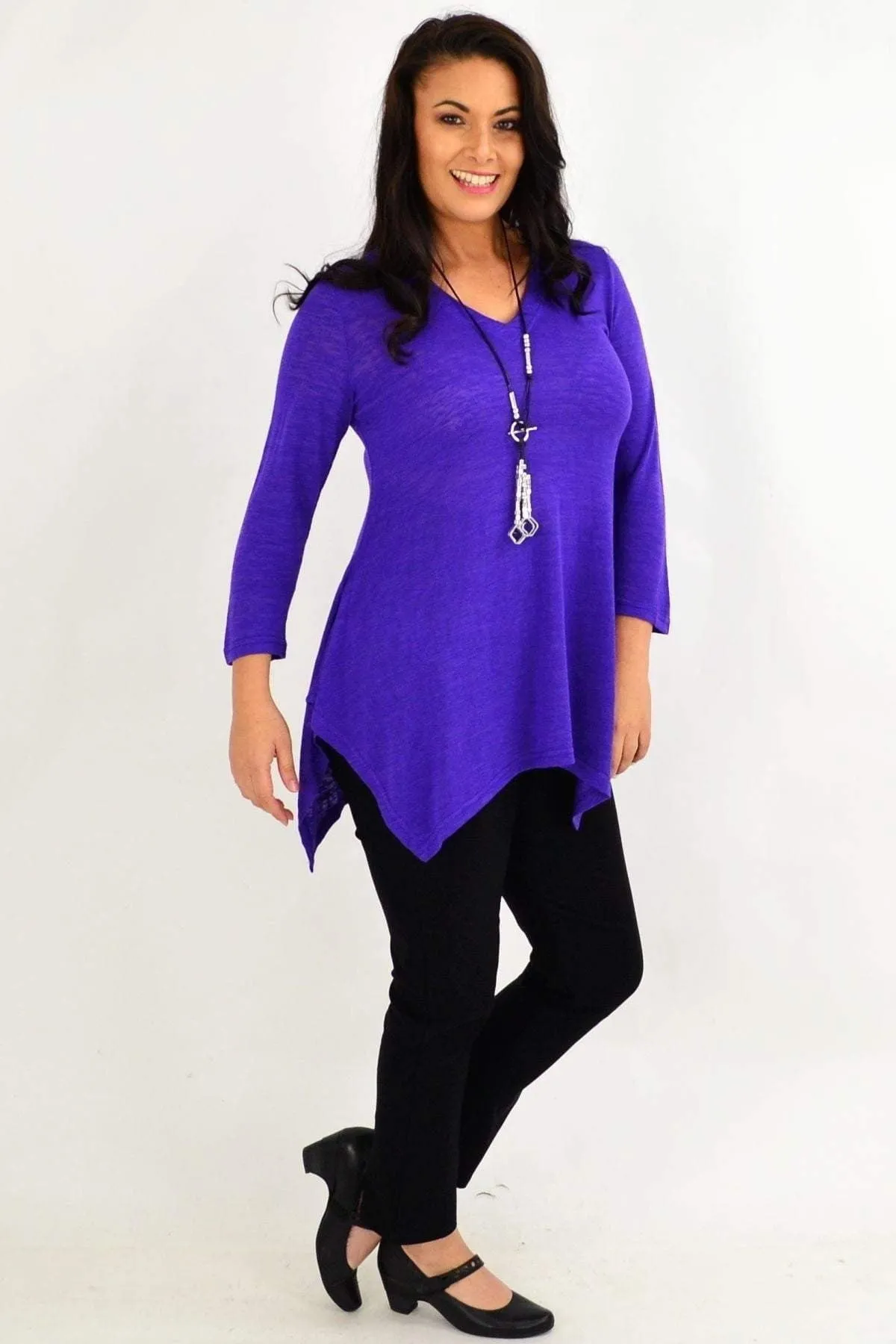Purple Vee Tunic Top