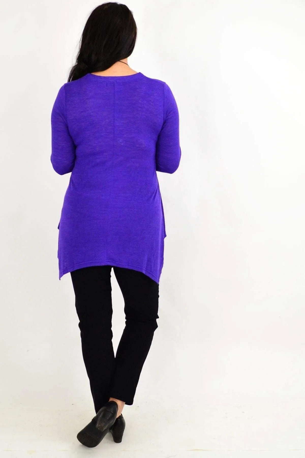 Purple Vee Tunic Top