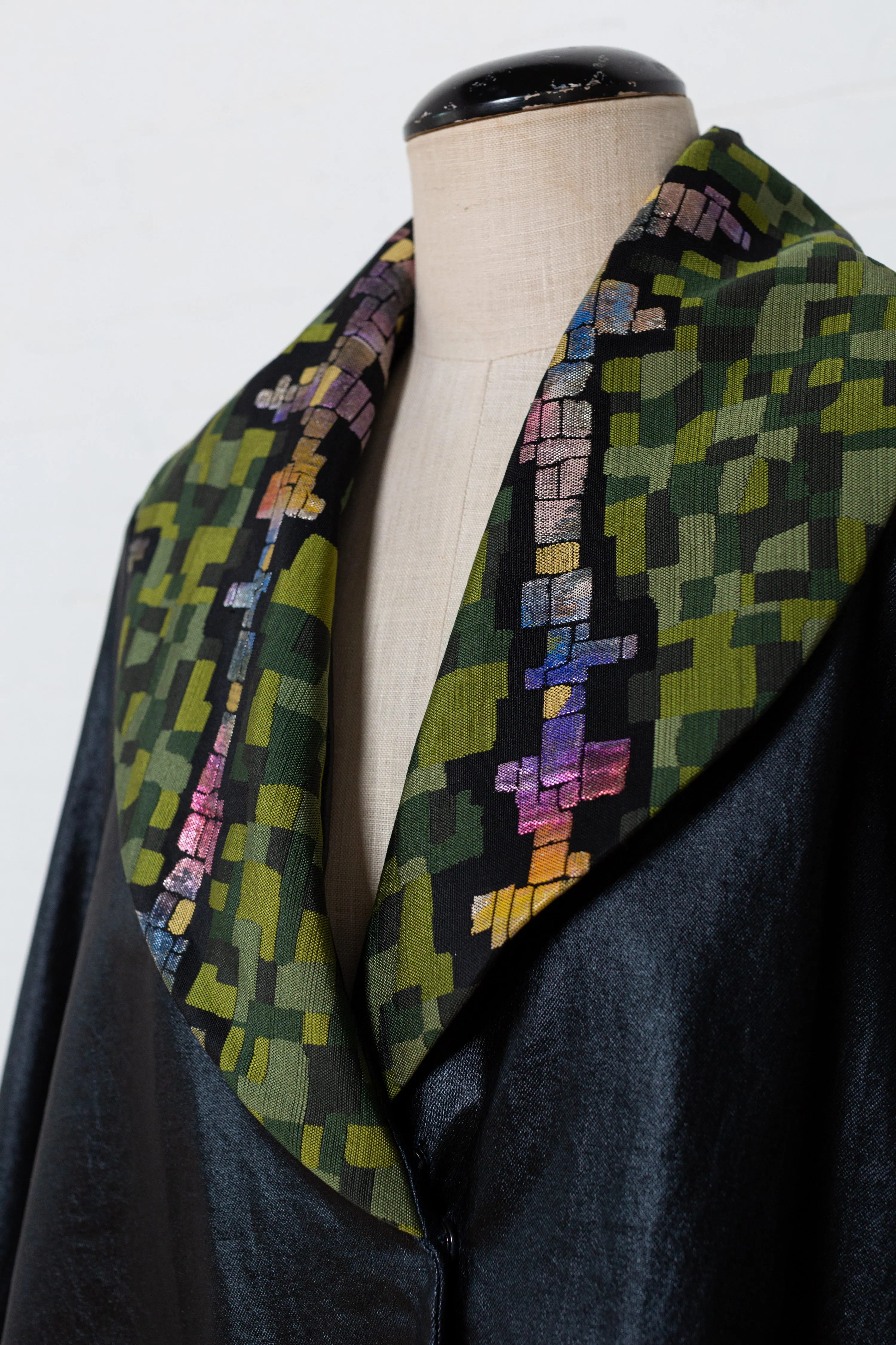 "City Slicker" Reimagined Vintage Kimono - Kimono Zulu Artist Collaboration with Judy Masliyah
