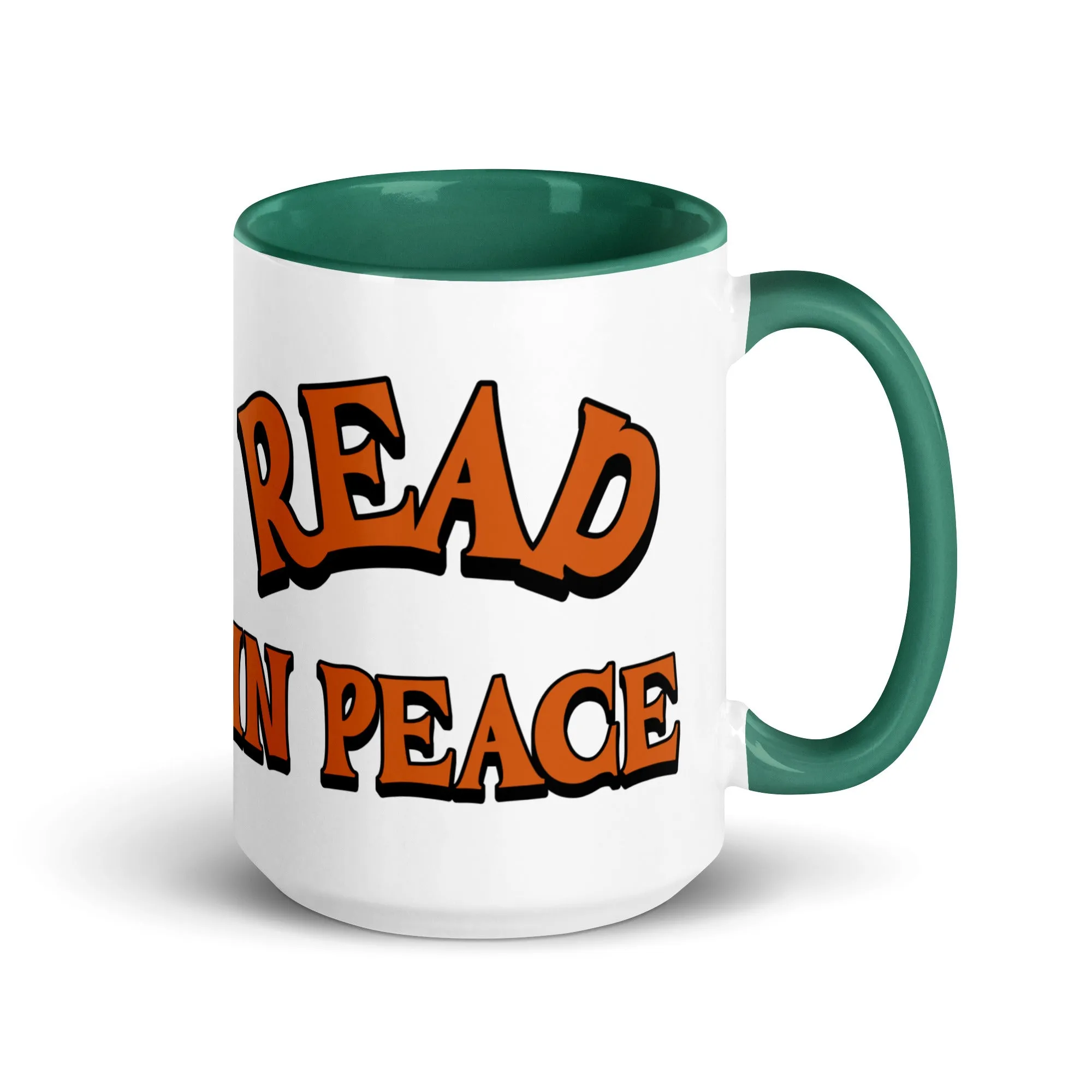 Read in Peace Mug with Colour Inside