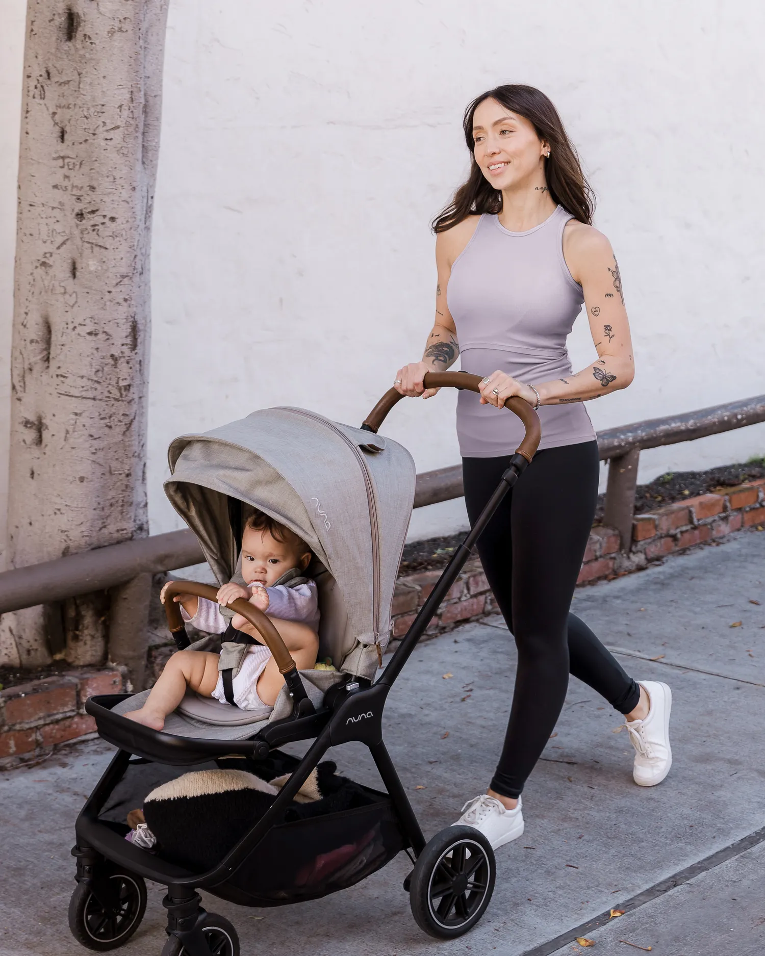 Ribbed Bamboo Racerback Nursing Tank | Lavender Mist