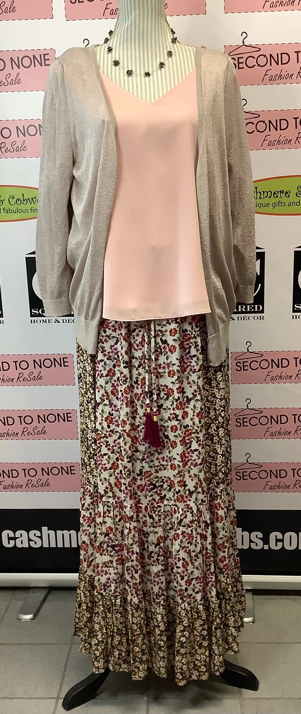 Rose Gold Glitter Cardigan (Size L)