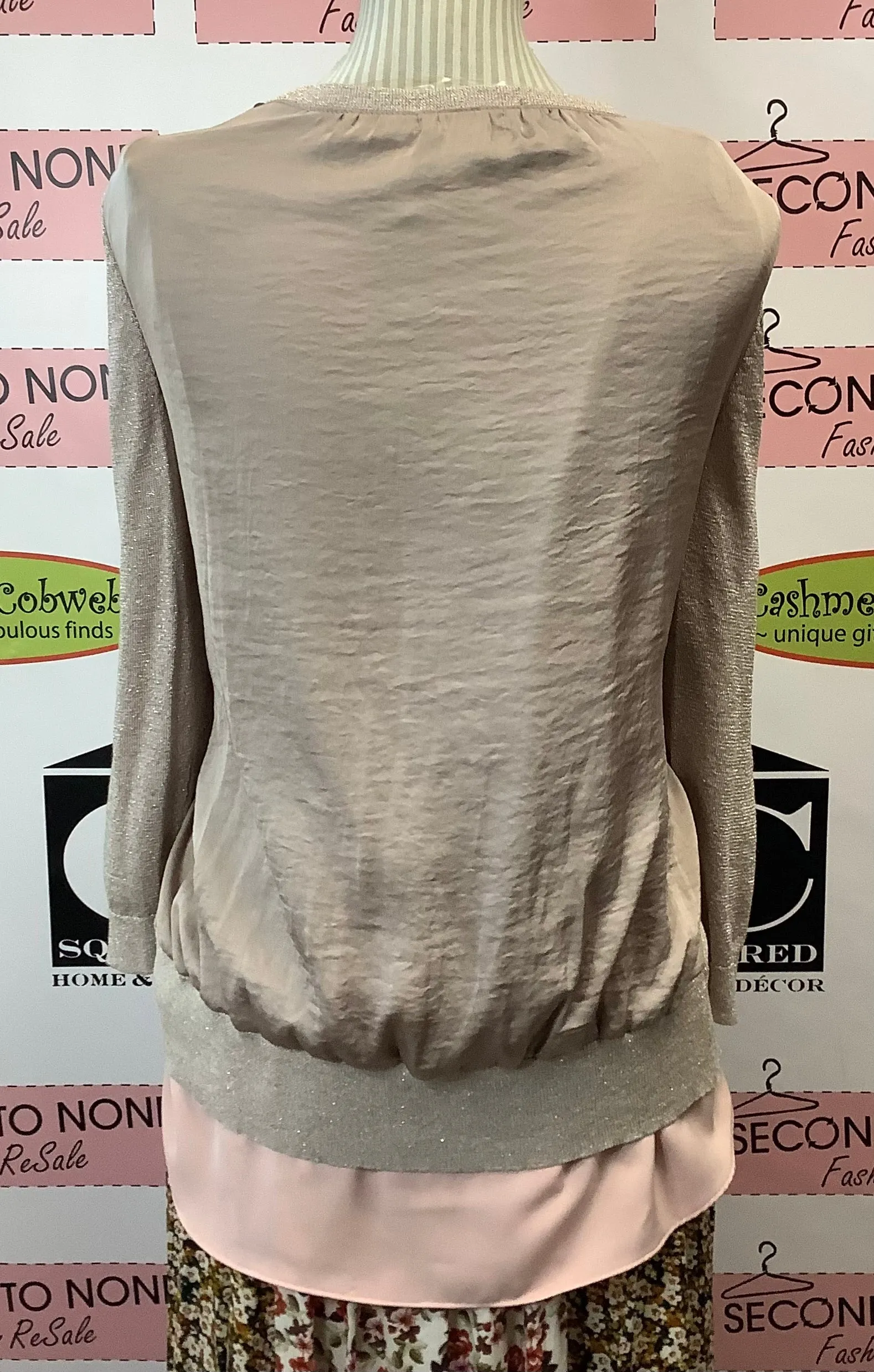 Rose Gold Glitter Cardigan (Size L)