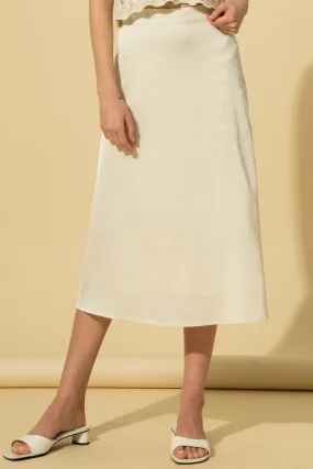 Satin Slight A Midi Skirt