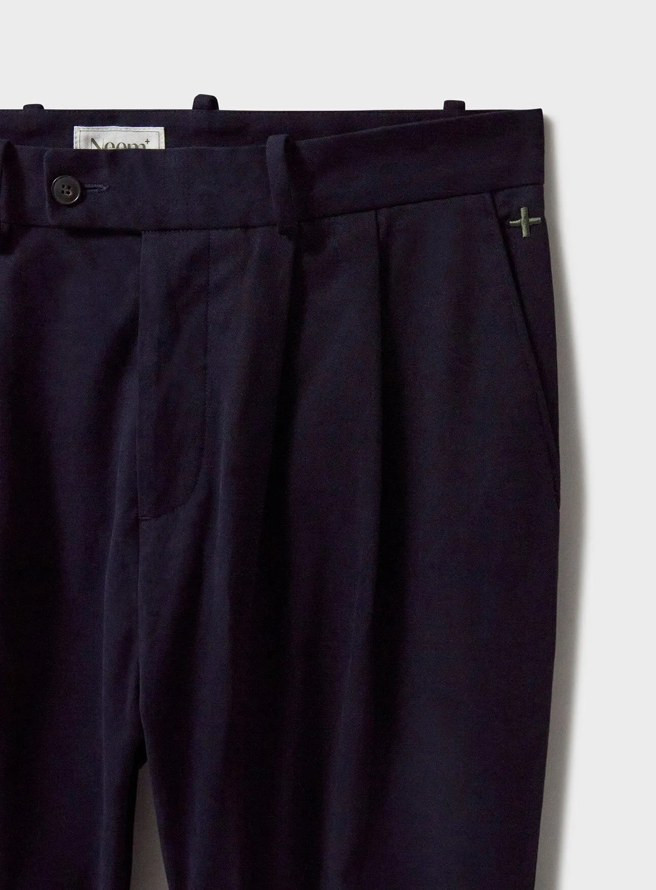 Set 1: Neem Black Bomber Rain Jacket   White Nehru Shirt   Navy Soft Pleated Trousers