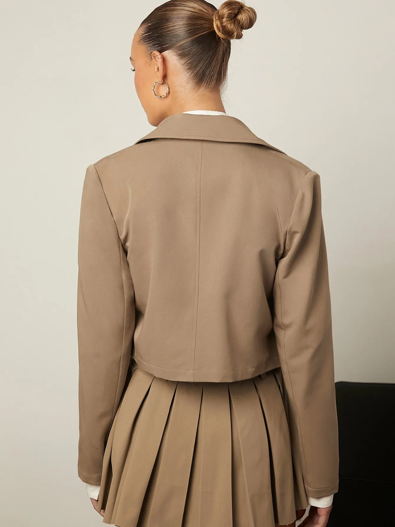 Single Breasted Crop Trench Coat