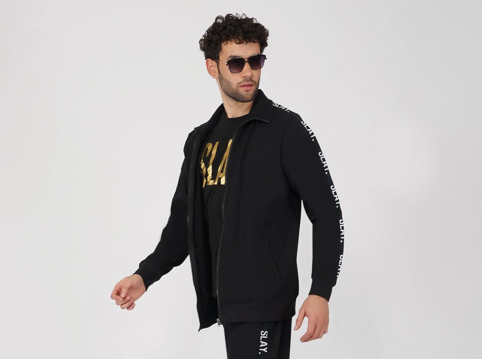 SLAY. Classic Men's Limited Edition Black Bomber Jacket