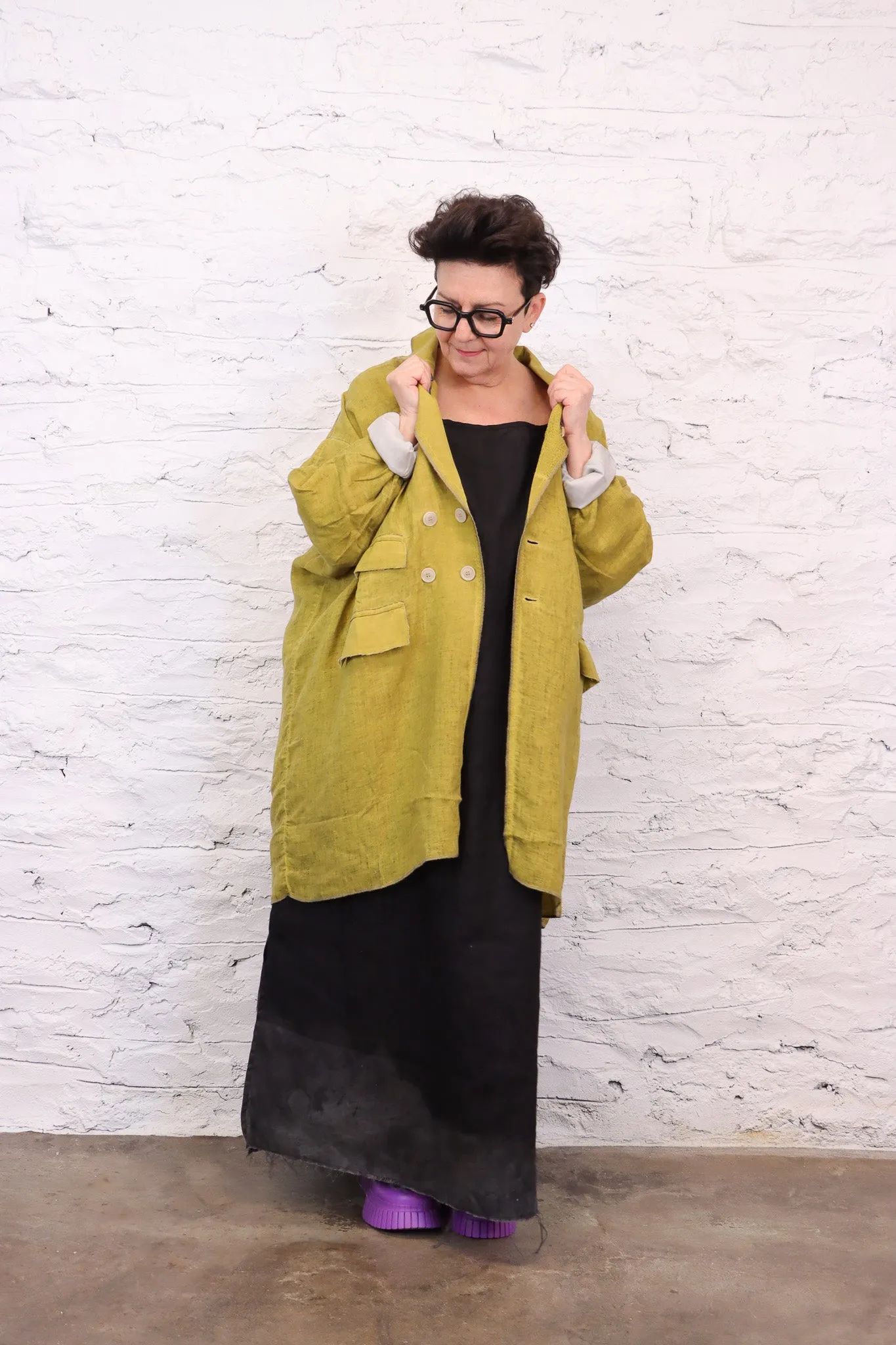 Umit Unal Yellow Linen Coat