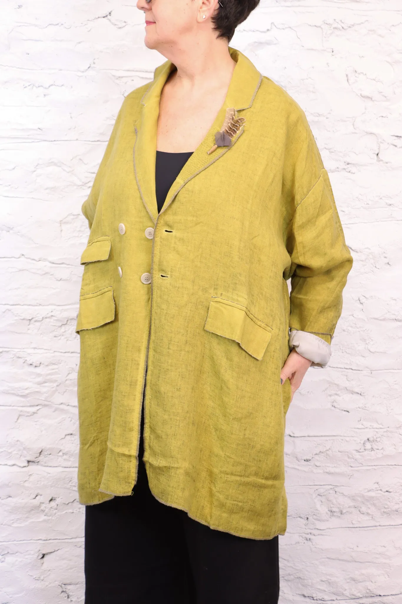 Umit Unal Yellow Linen Coat
