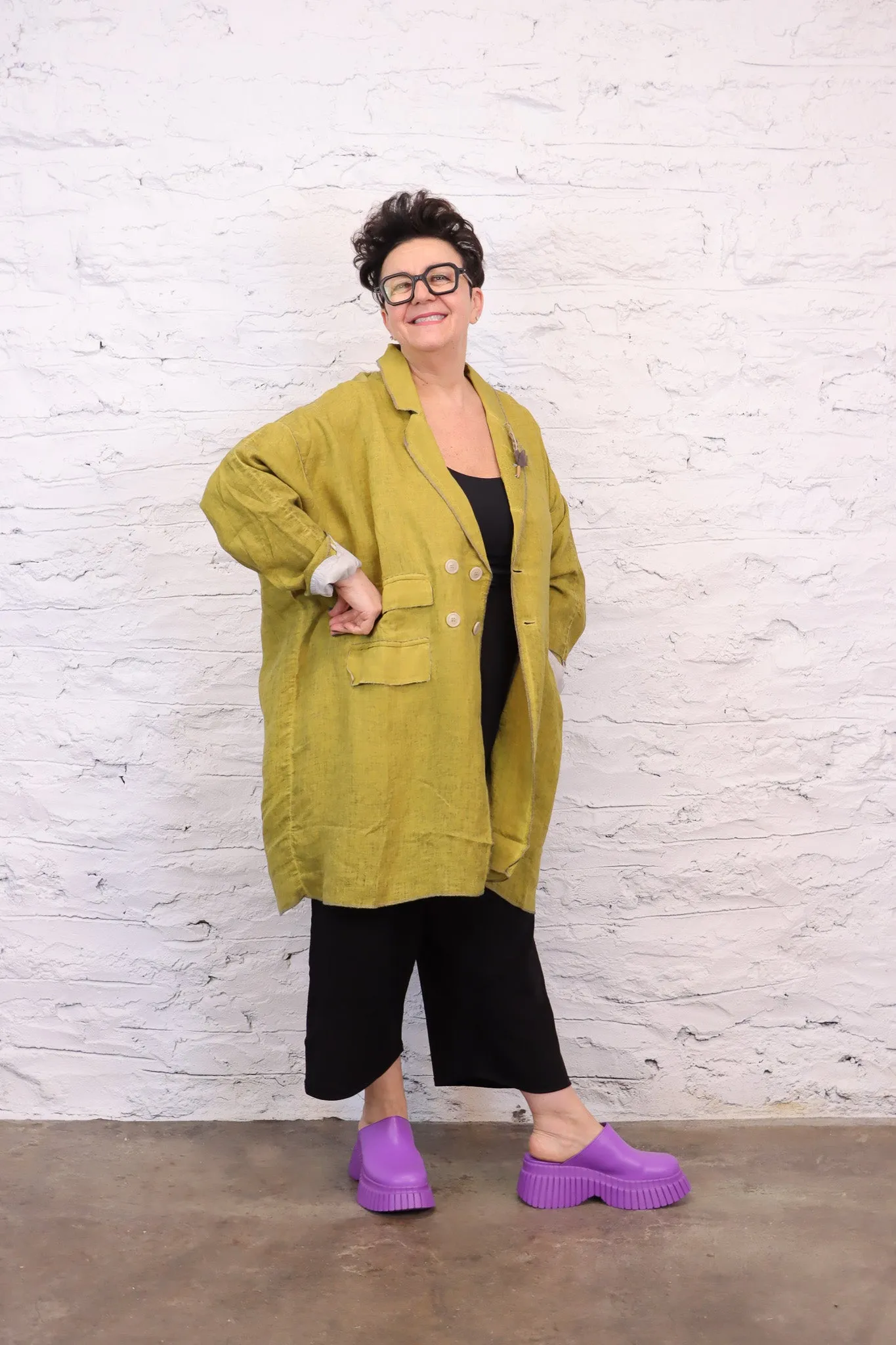 Umit Unal Yellow Linen Coat
