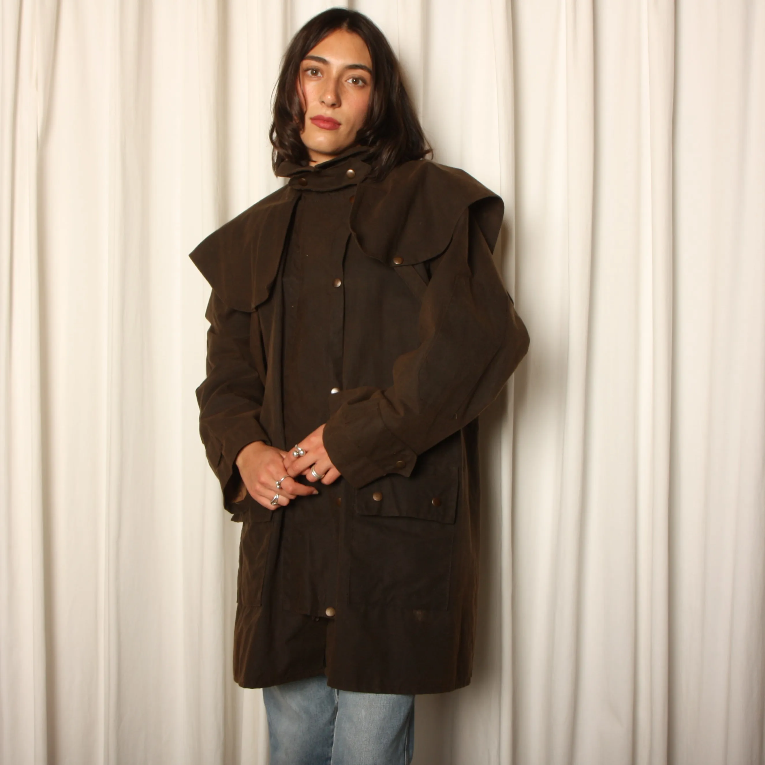 Vintage 80's Australian Oilskin Drover's Trench Coat