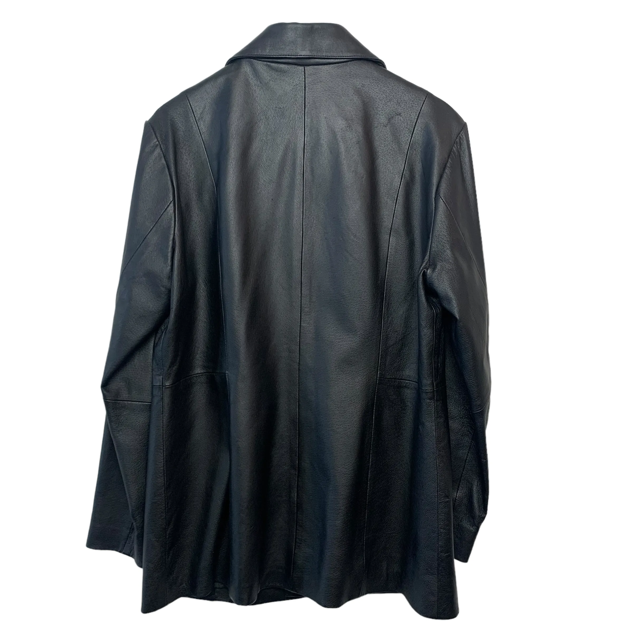 Vintage 90s Tribeca Studio Black Leather Blazer Jacket Large