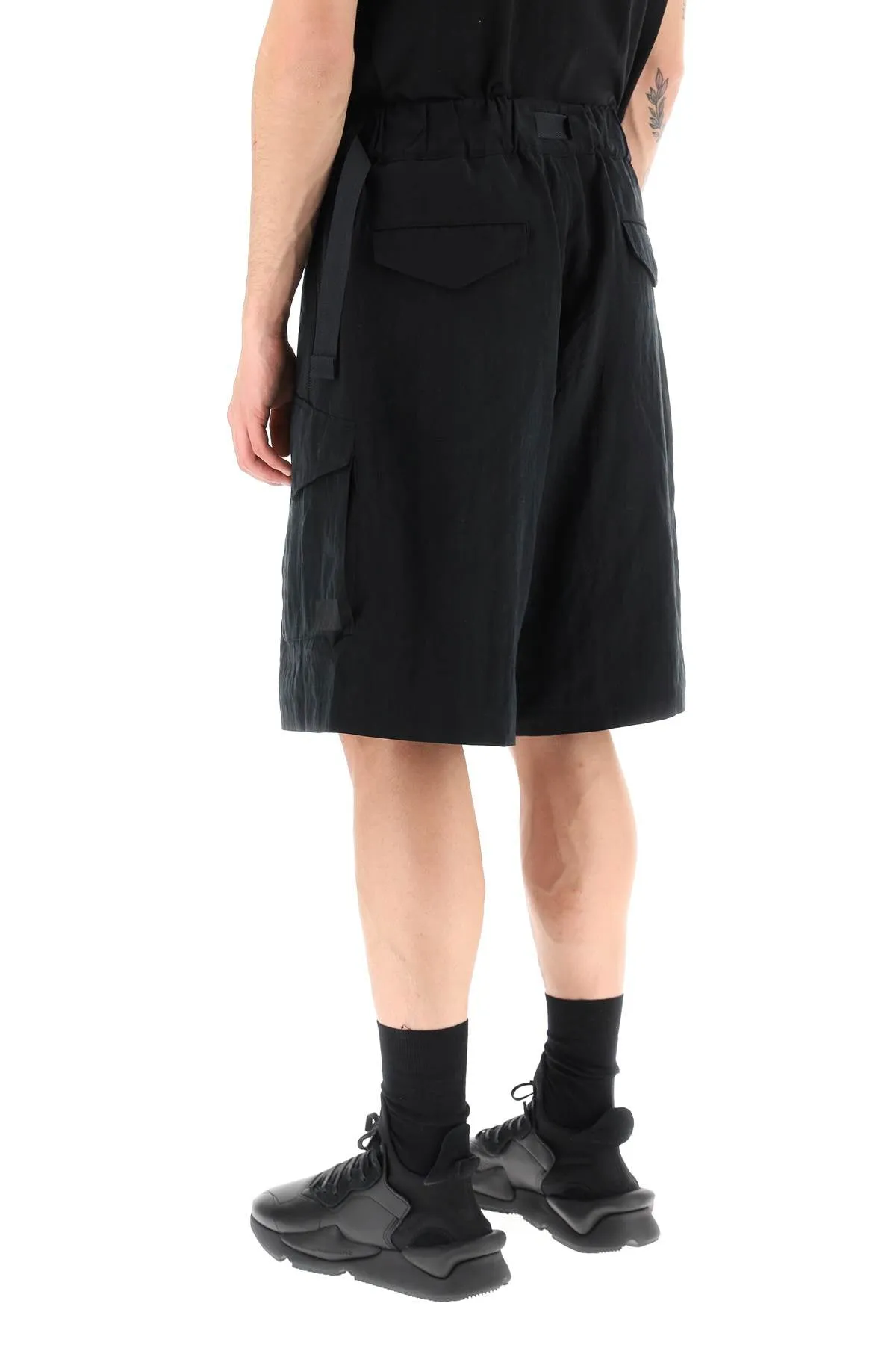 Y-3 cargo shorts with fixed belt